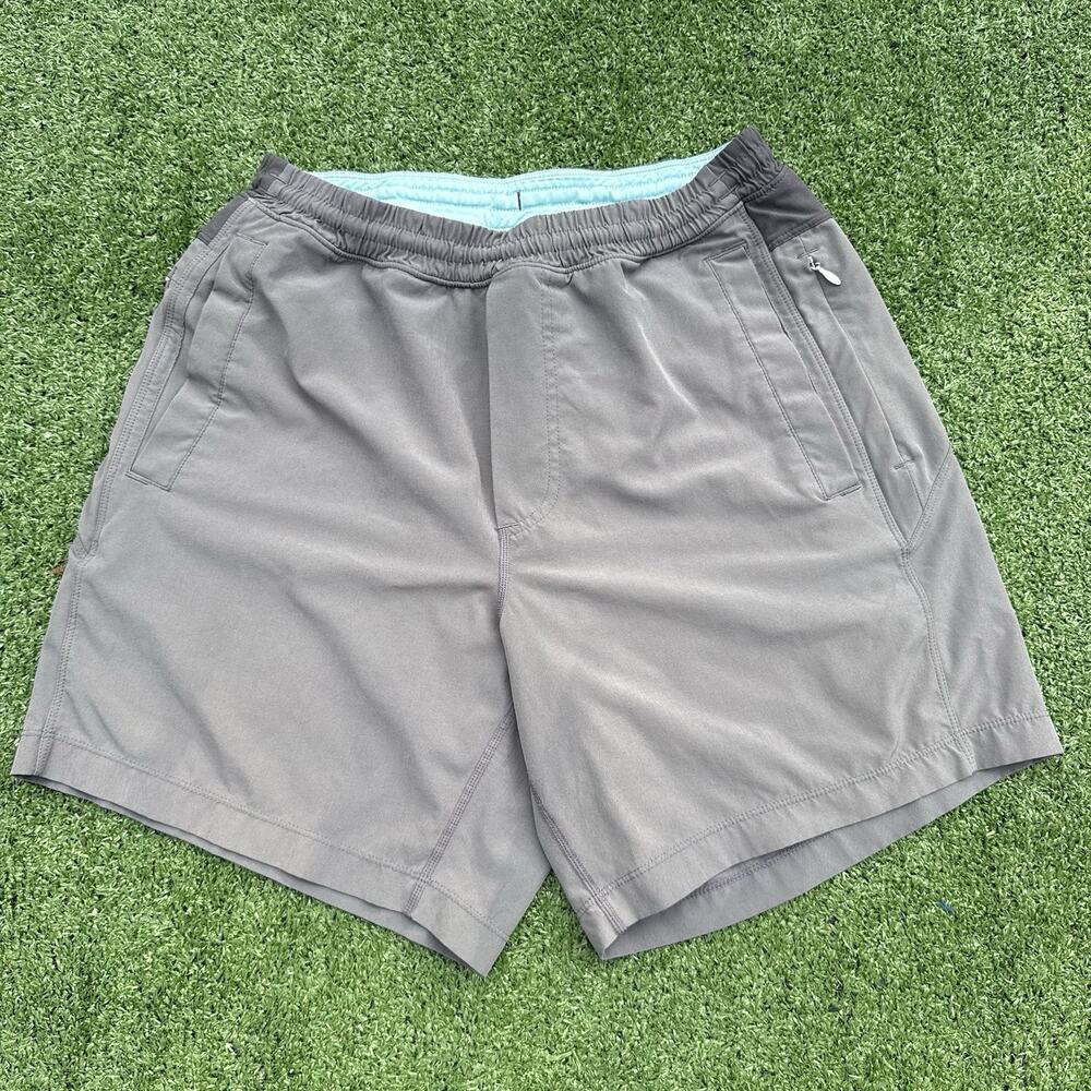 Birddogs Boom Men’s Medium Gray Athletic Shorts Built-In Liner Zip Pocket - EUC